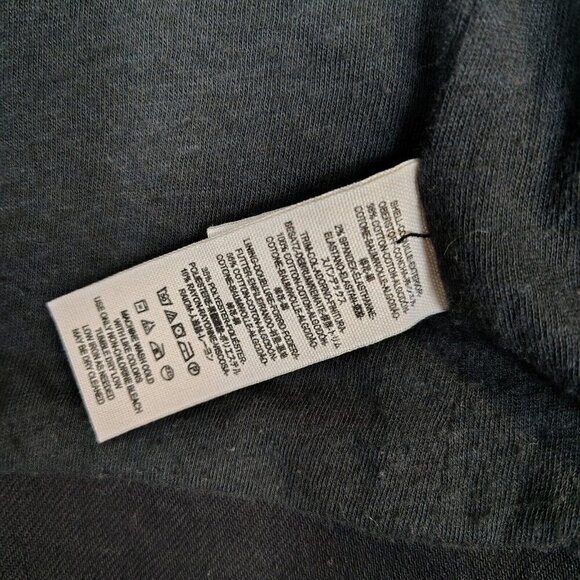 Free People Moto Jacket Women's 6  Black Waxed Denim Drape Front Crop Biker - Picture 6 of 12